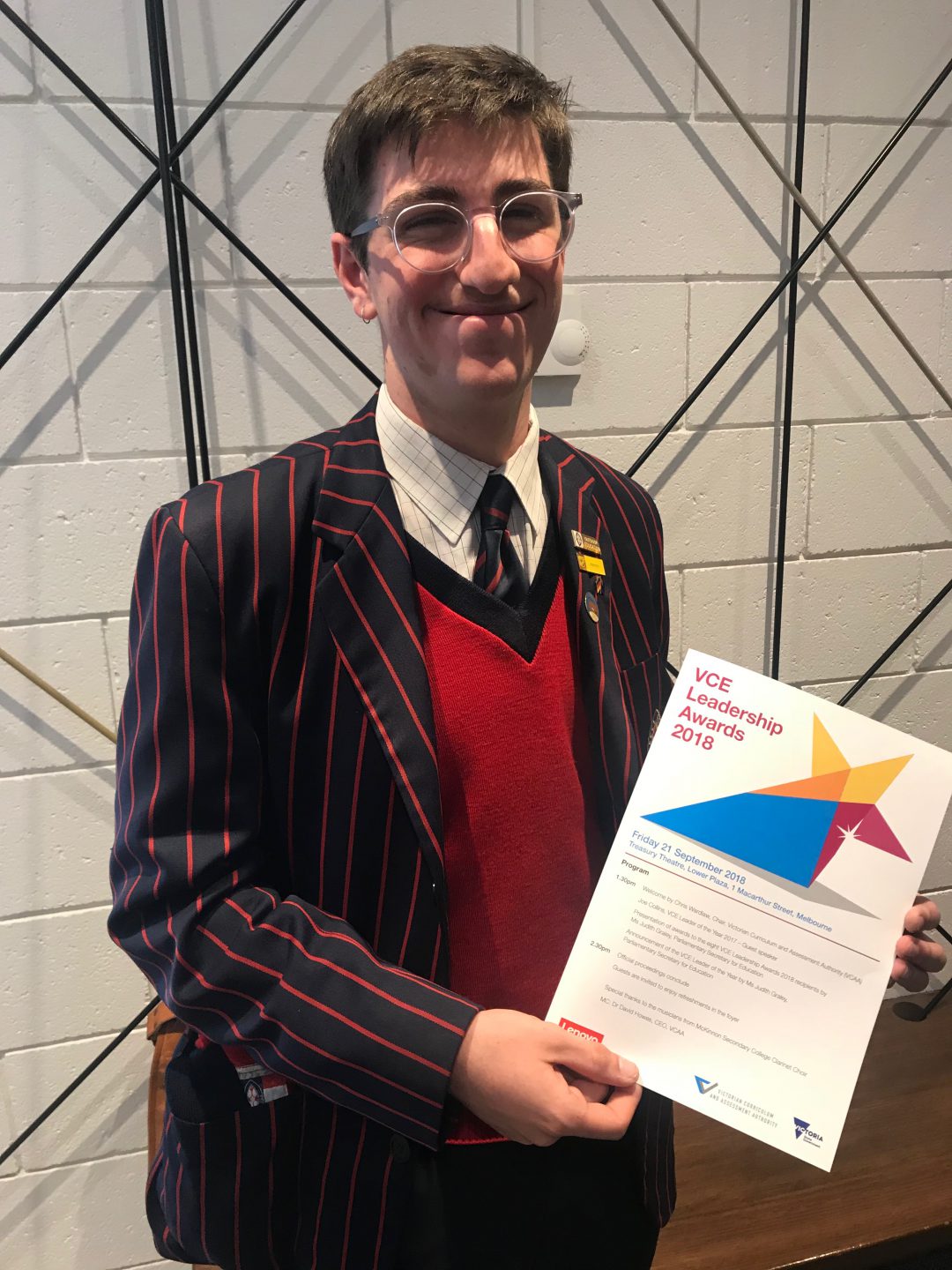 VCAA VCE Leadership Award presented to Edward Krutsch