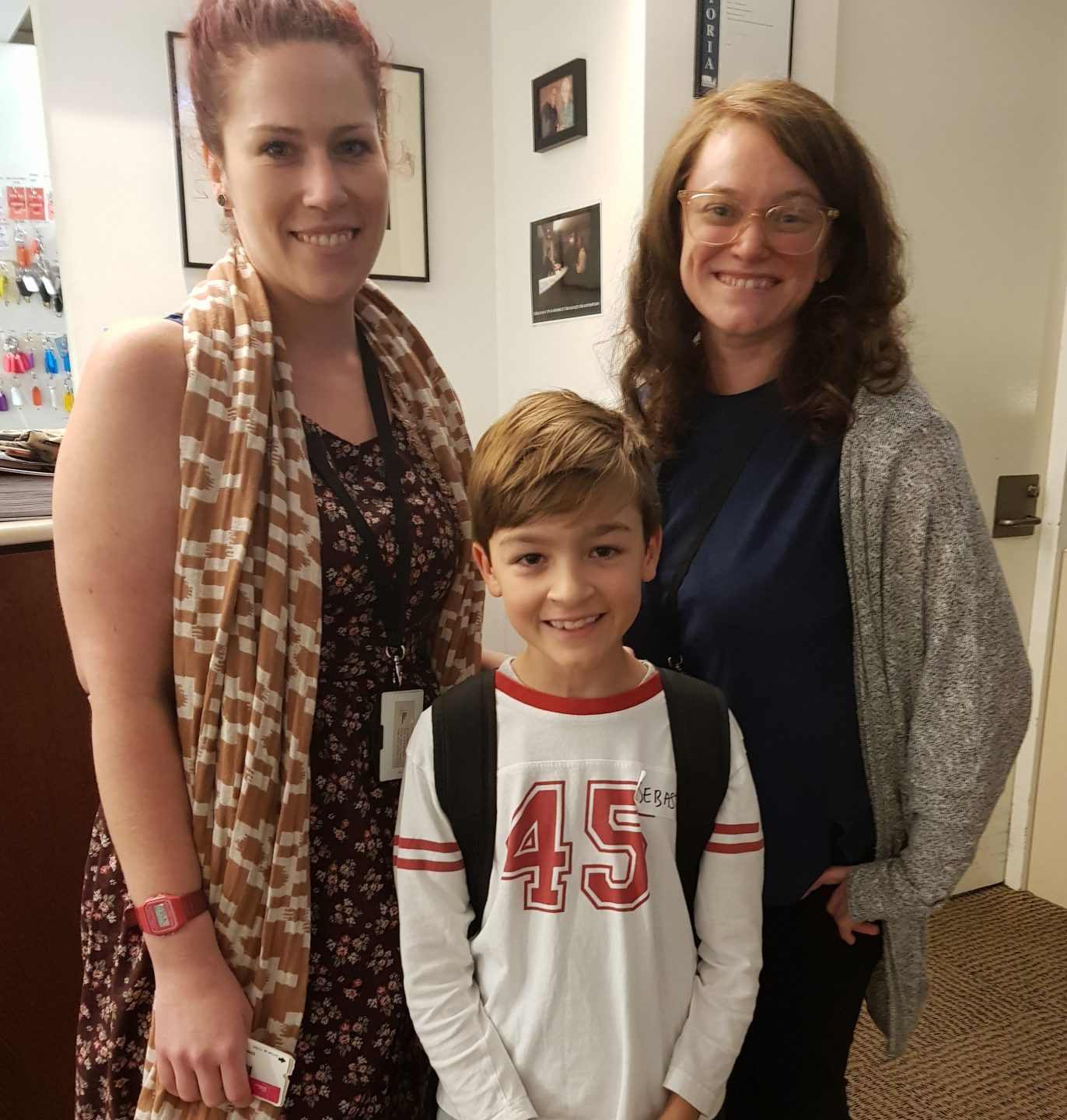 Seb with his chaperones