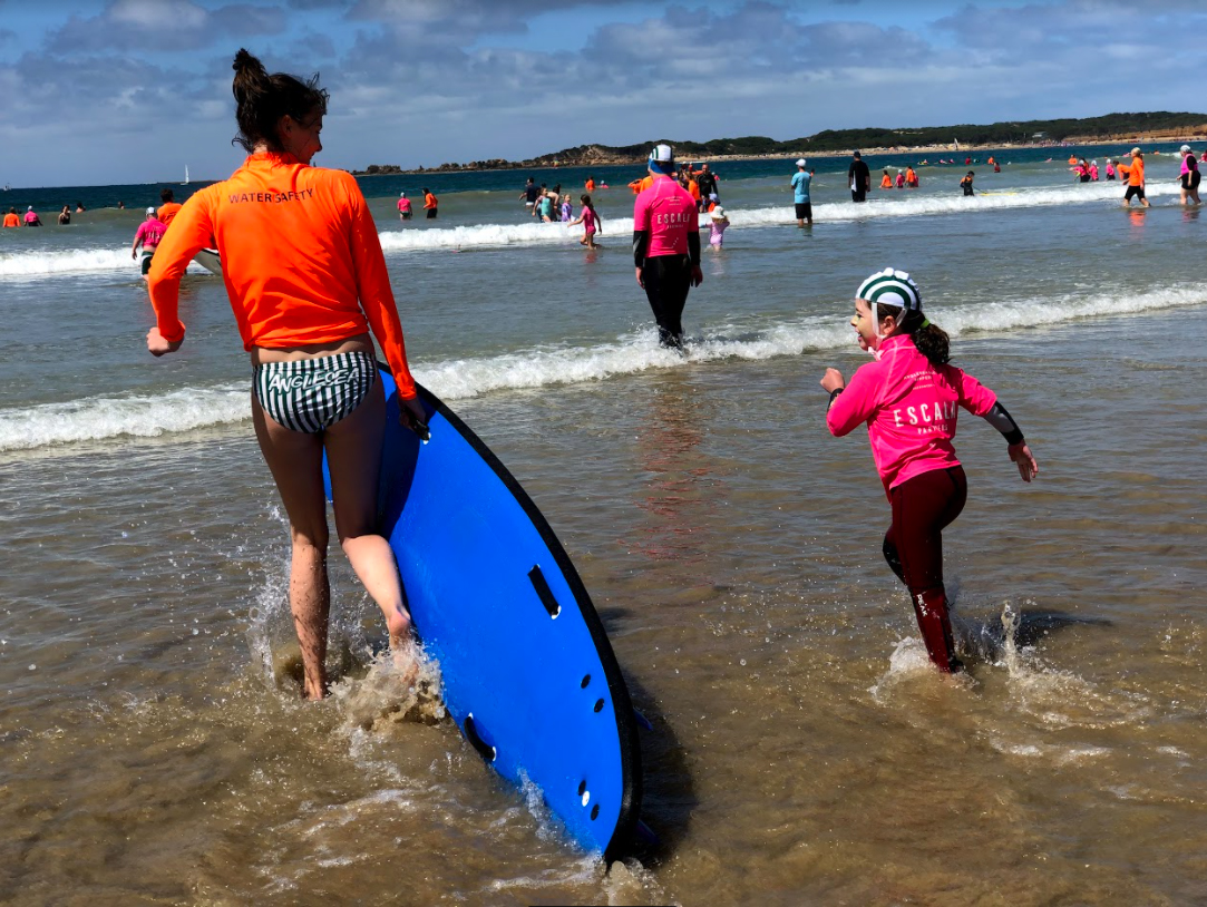 chloe-and-matilda-making-waves-at-anglesea-slsc